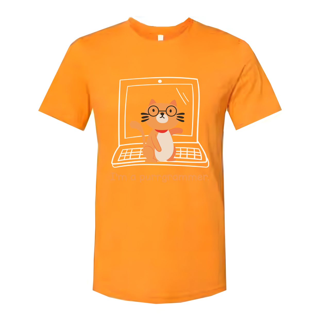 Unisex Cat Programmer T Shirt With Glasses On Laptop Graphic Purrrgrammer Humor Tee