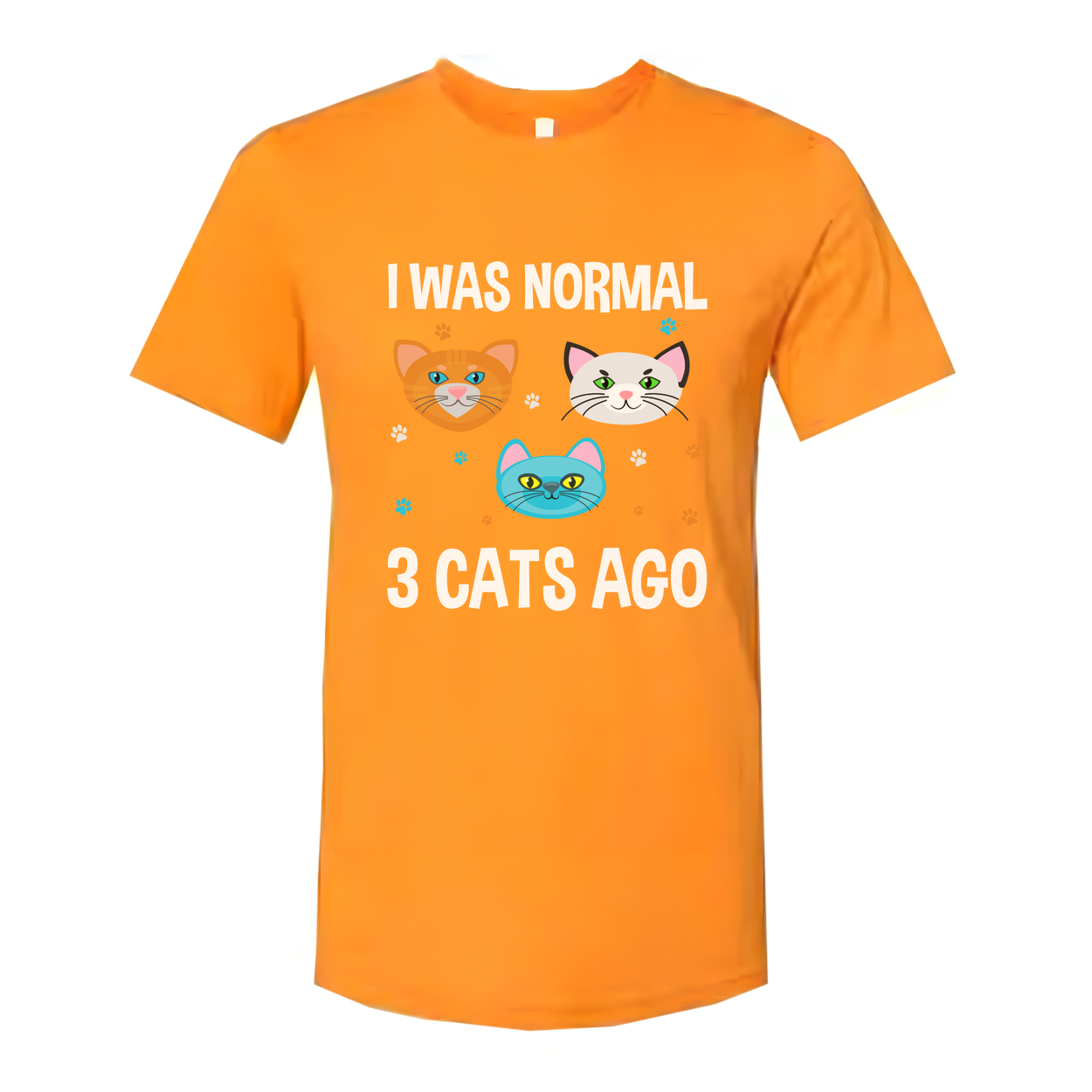 I Was Normal Three Cats Ago Funny Cat Graphic Tee for Unisex Adults White Cotton T Shirt
