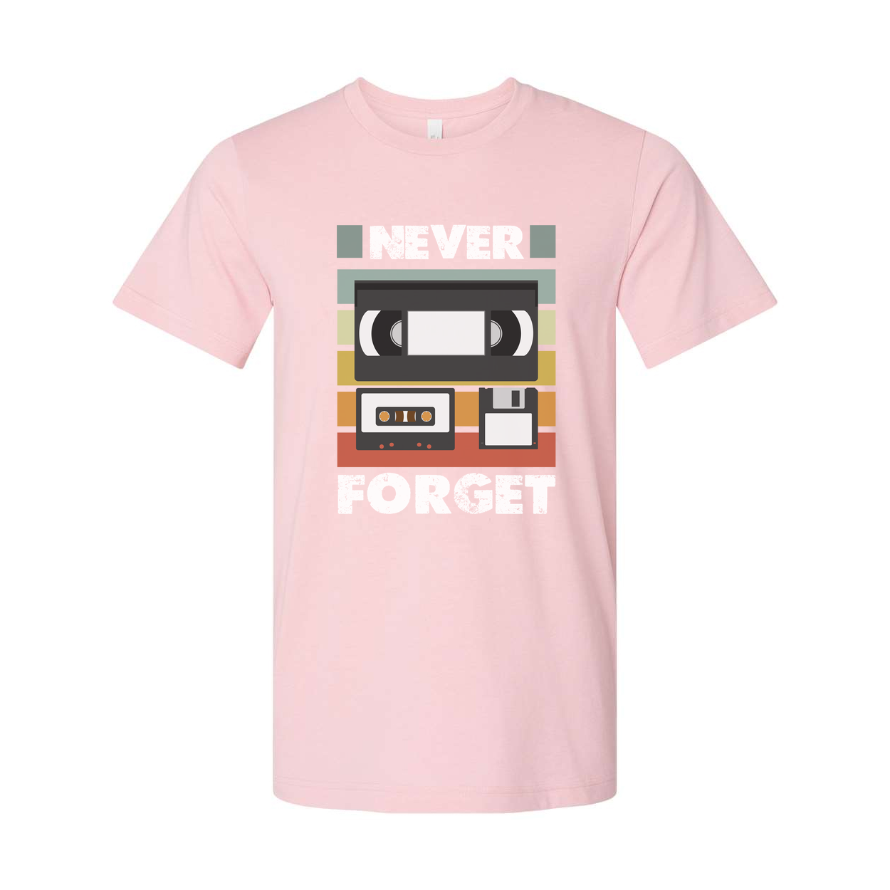 Never Forget Retro Cassette Tape Graphic Unisex Cotton Short Sleeve Tee For Everyday Casual Wear