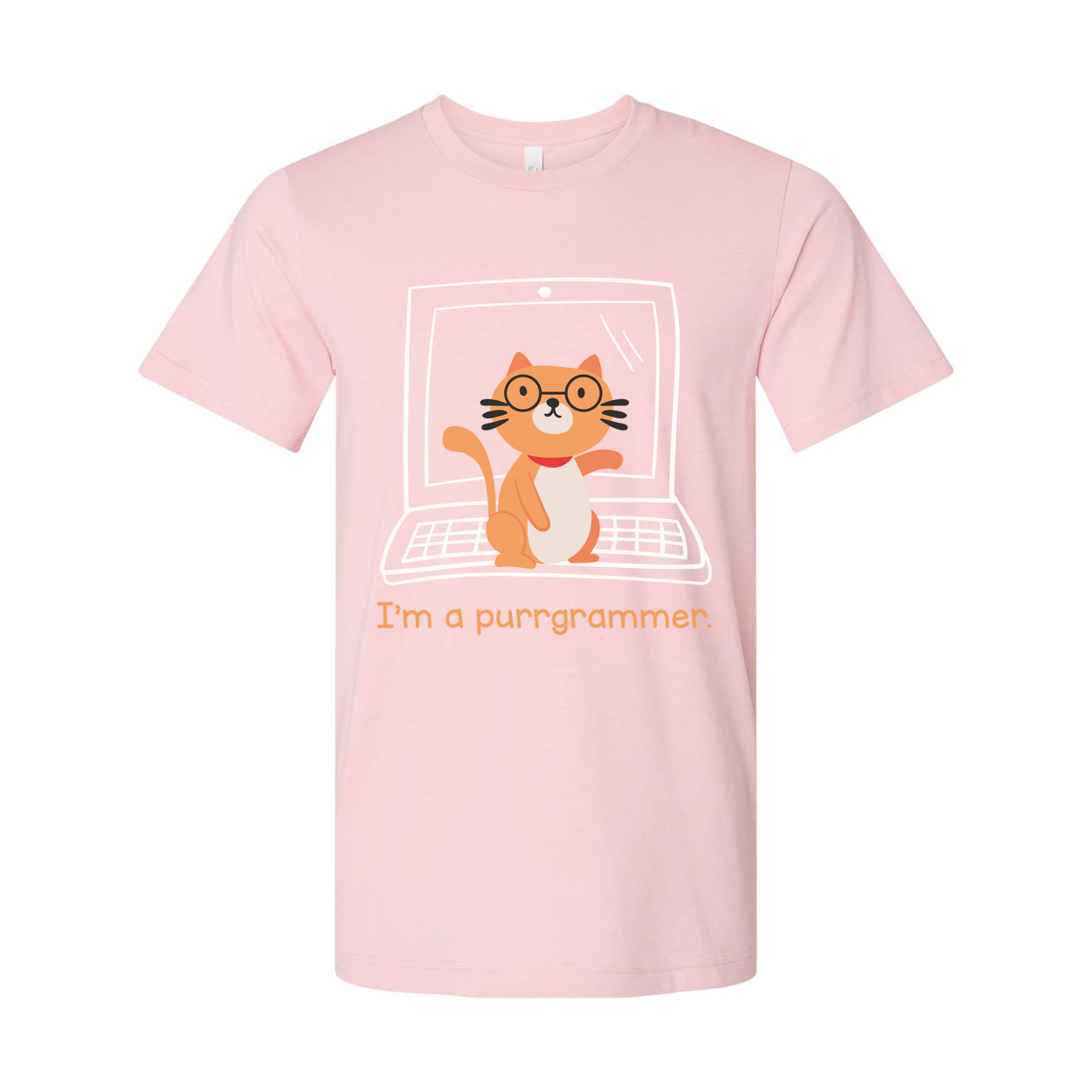 Unisex Cat Programmer T Shirt With Glasses On Laptop Graphic Purrrgrammer Humor Tee