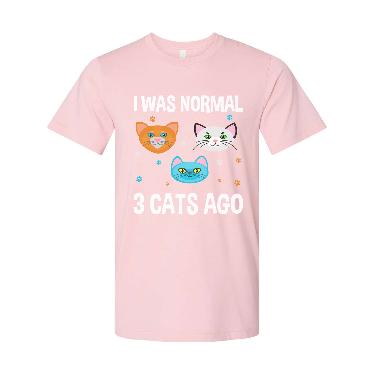 I Was Normal Three Cats Ago Funny Cat Graphic Tee for Unisex Adults White Cotton T Shirt