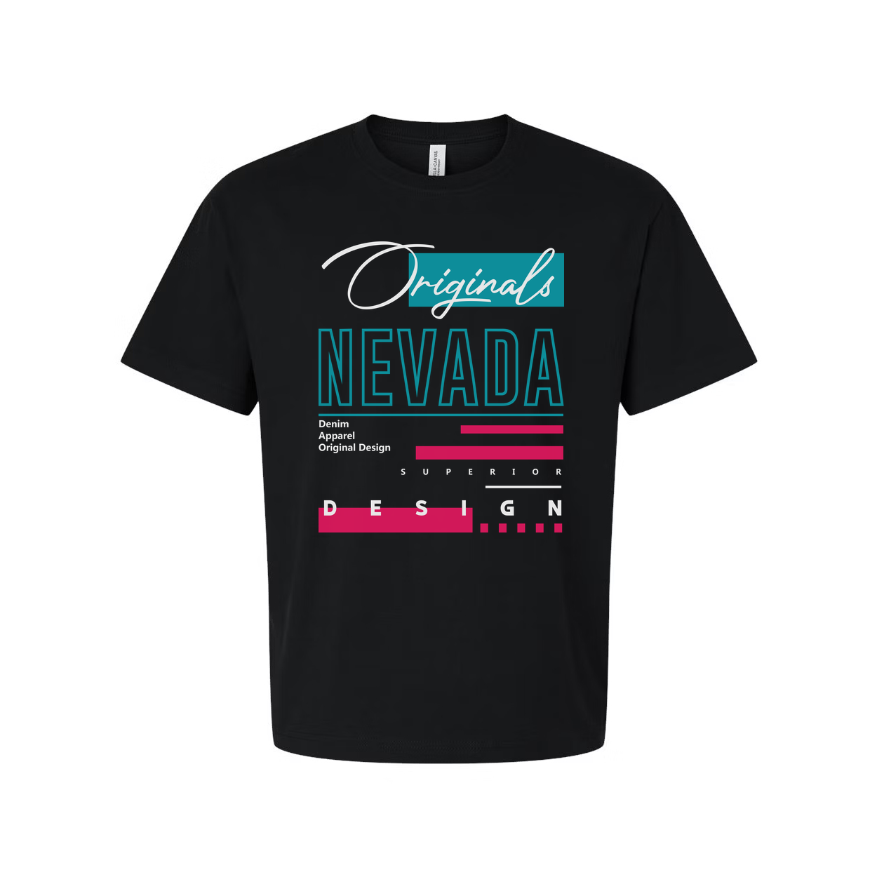 Originals Nevada Unisex Graphic T Shirt With Teal Nevada Text And Pink Accents Design