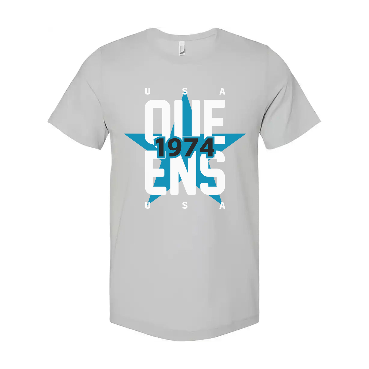 Unisex T Shirt Featuring Blue Star Graphic With USA 1974 One Design Print Tee