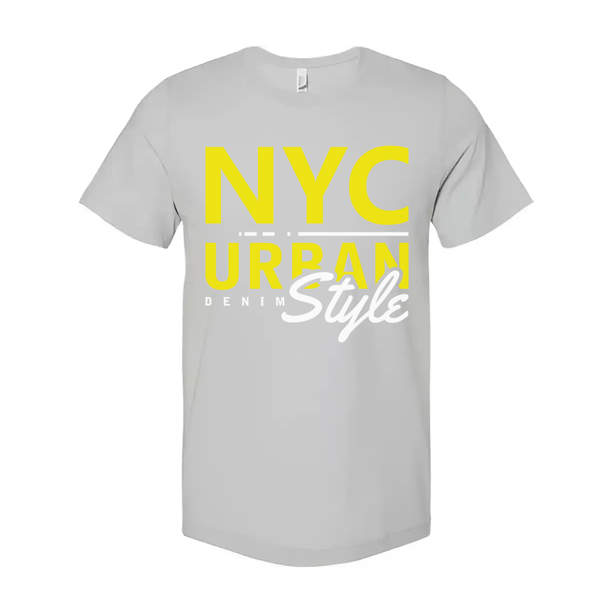 NYC Urban Style Graphic T Shirt Unisex Cotton With Denim Inspired Logo Design