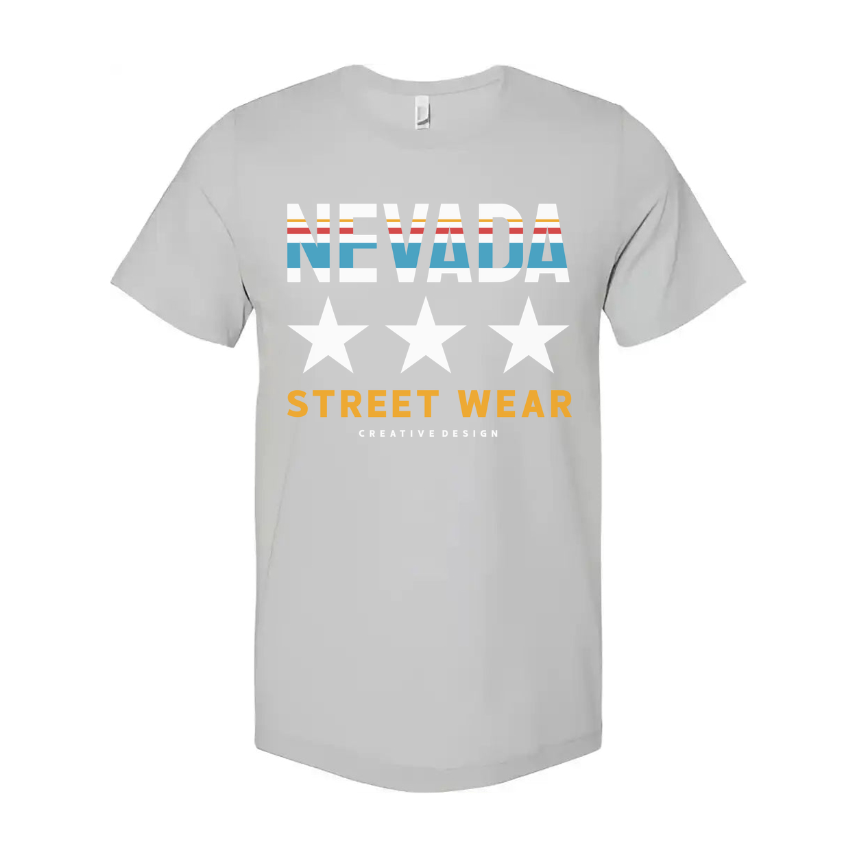 Nevada Street Wear Graphic T Shirt Unisex Crew Neck Stars And Stripes Logo Print