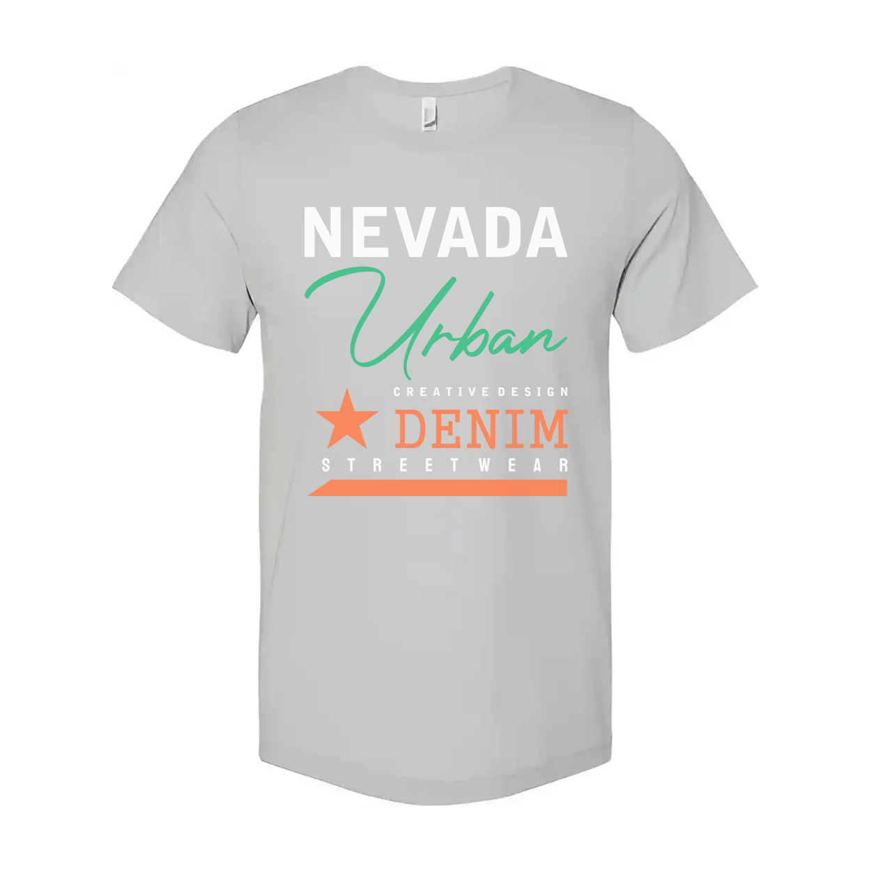 Nevada Urban Denim Streetwear Graphic T Shirt Unisex Cotton Tee With Creative Design