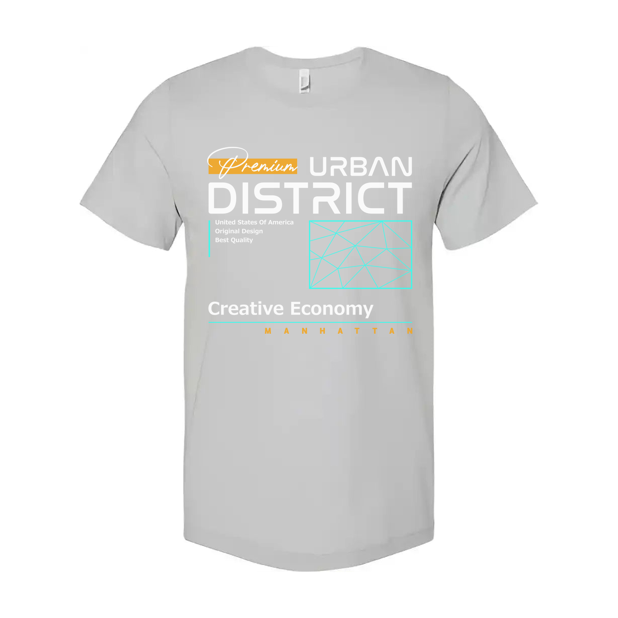 Urban District Unisex T Shirt Graphic With Creative Economy Manhattan Theme And Geometric Accents