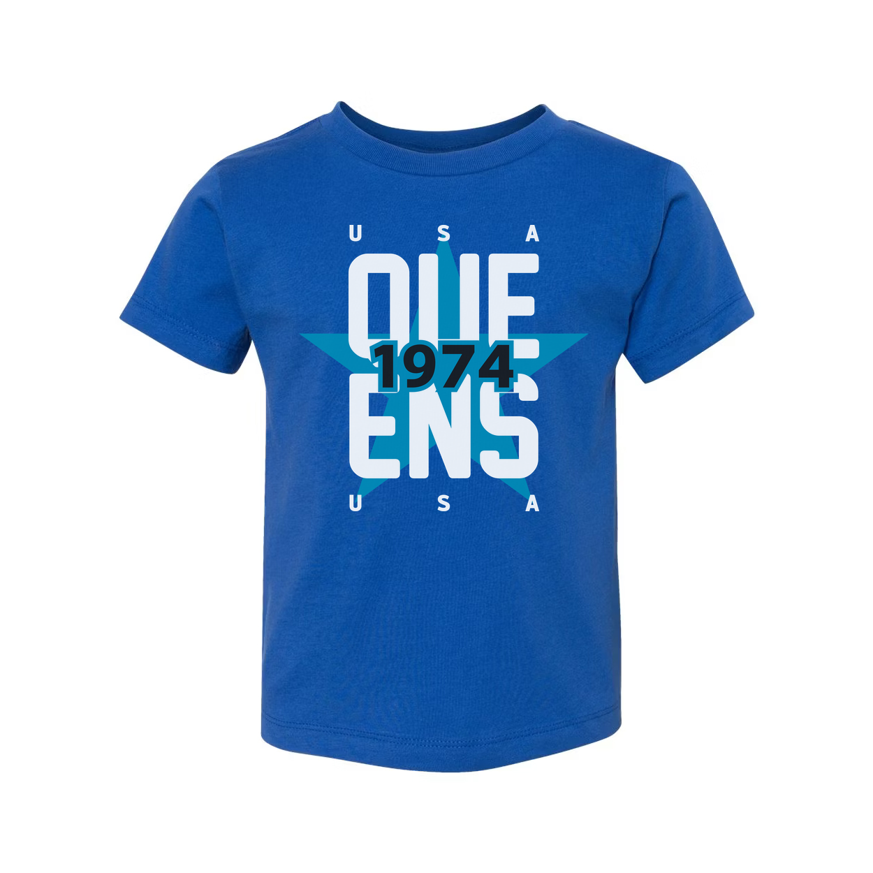 Unisex T Shirt Featuring Blue Star Graphic With USA 1974 One Design Print Tee