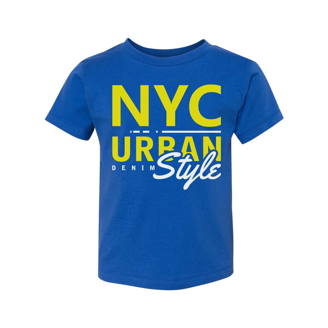 NYC Urban Style Graphic T Shirt Unisex Cotton With Denim Inspired Logo Design