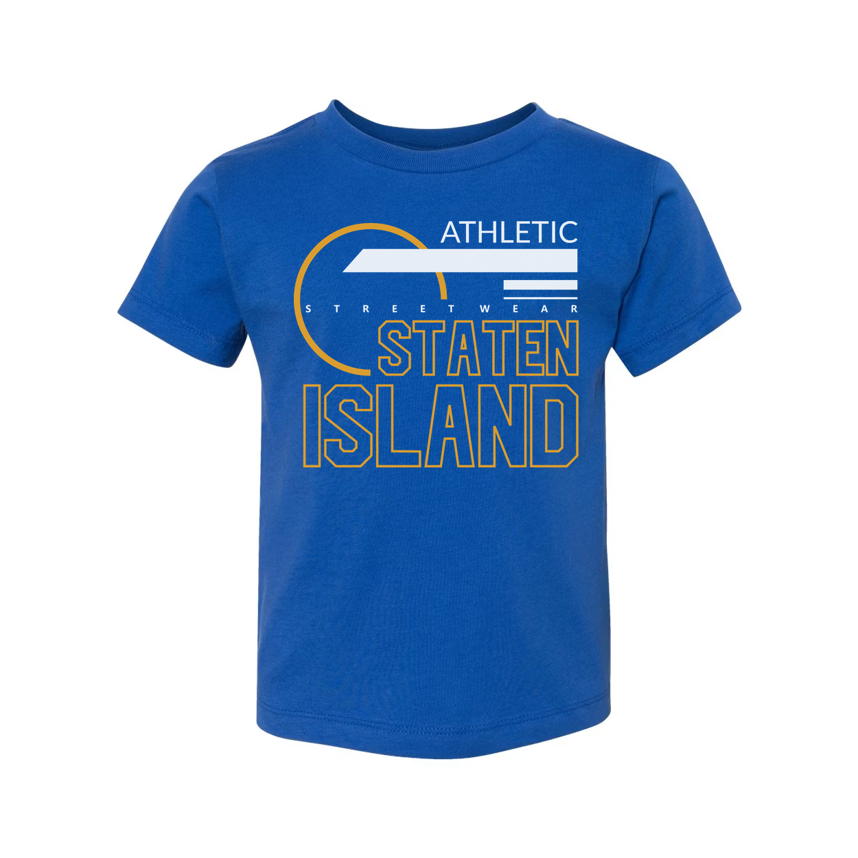 Staten Island Athletic Streetwear Unisex T Shirt With Orange Circular Graphic Design