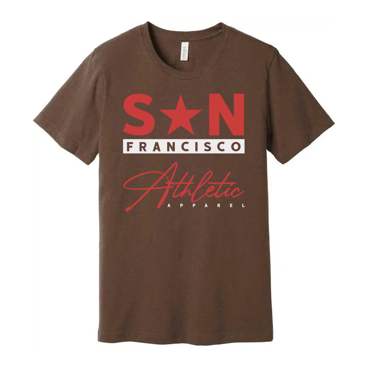 San Francisco Athletic Apparel Unisex T Shirt Graphic Tee With Bold San Francisco Branding For Everyday Wear