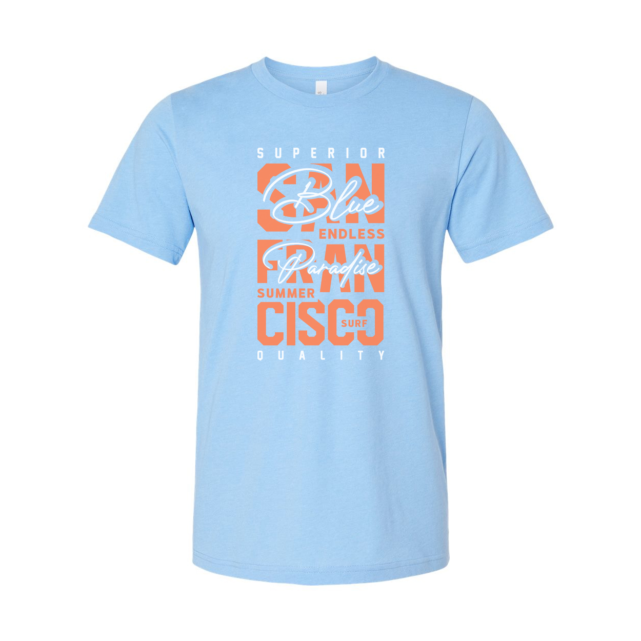 Unisex Graphic T Shirt With Bold Orange Surf Paradise Print And Summer Style