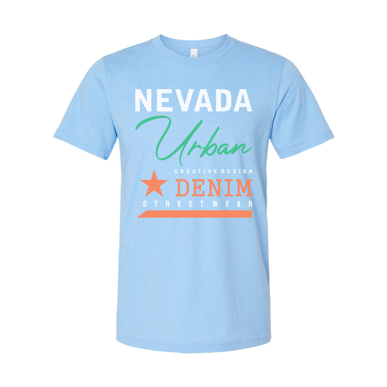 Nevada Urban Denim Streetwear Graphic T Shirt Unisex Cotton Tee With Creative Design