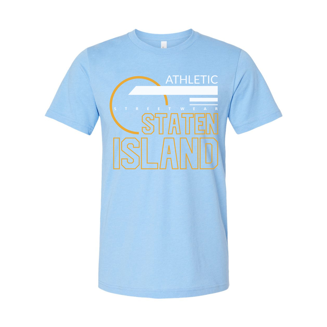 Staten Island Athletic Streetwear Unisex T Shirt With Orange Circular Graphic Design