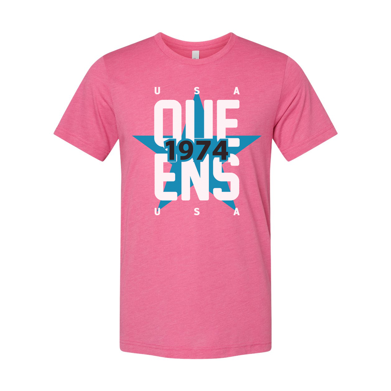 Unisex T Shirt Featuring Blue Star Graphic With USA 1974 One Design Print Tee