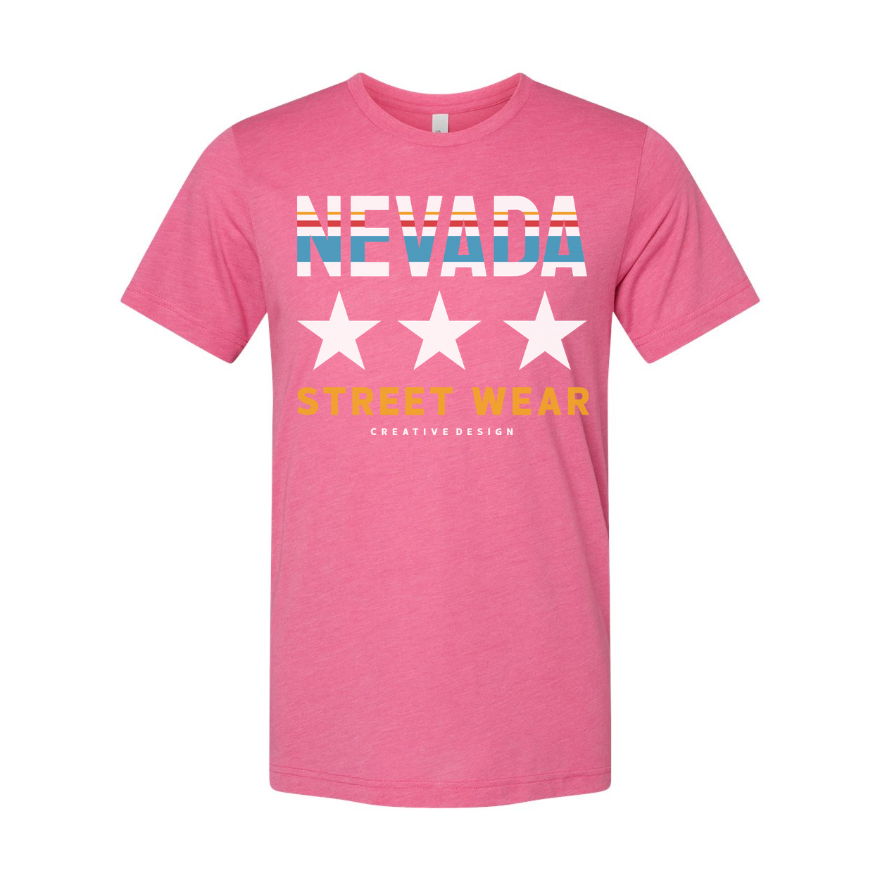 Nevada Street Wear Graphic T Shirt Unisex Crew Neck Stars And Stripes Logo Print