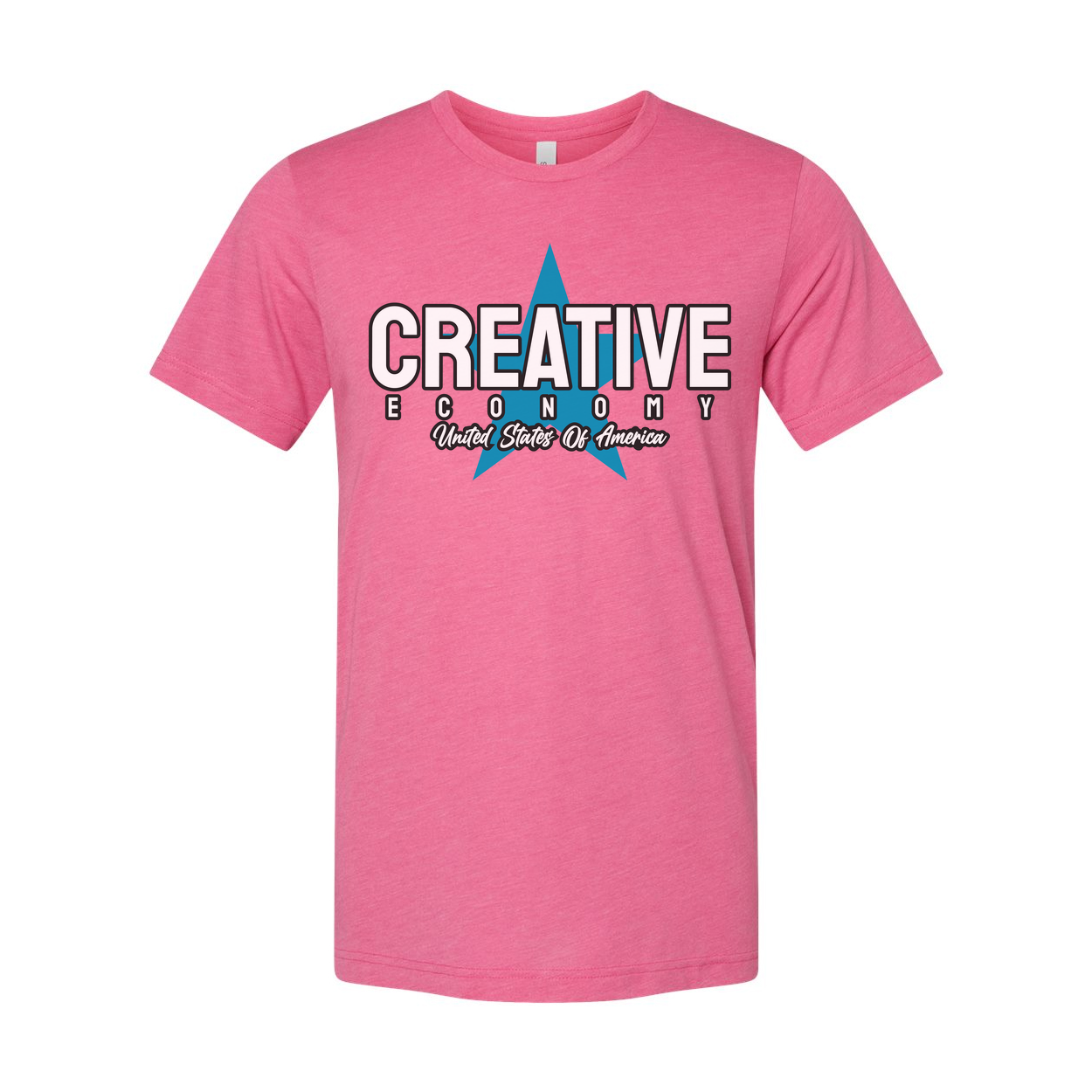 Creative Economy USA Graphic T Shirt For Unisex Tee With Blue Star Emblem Design