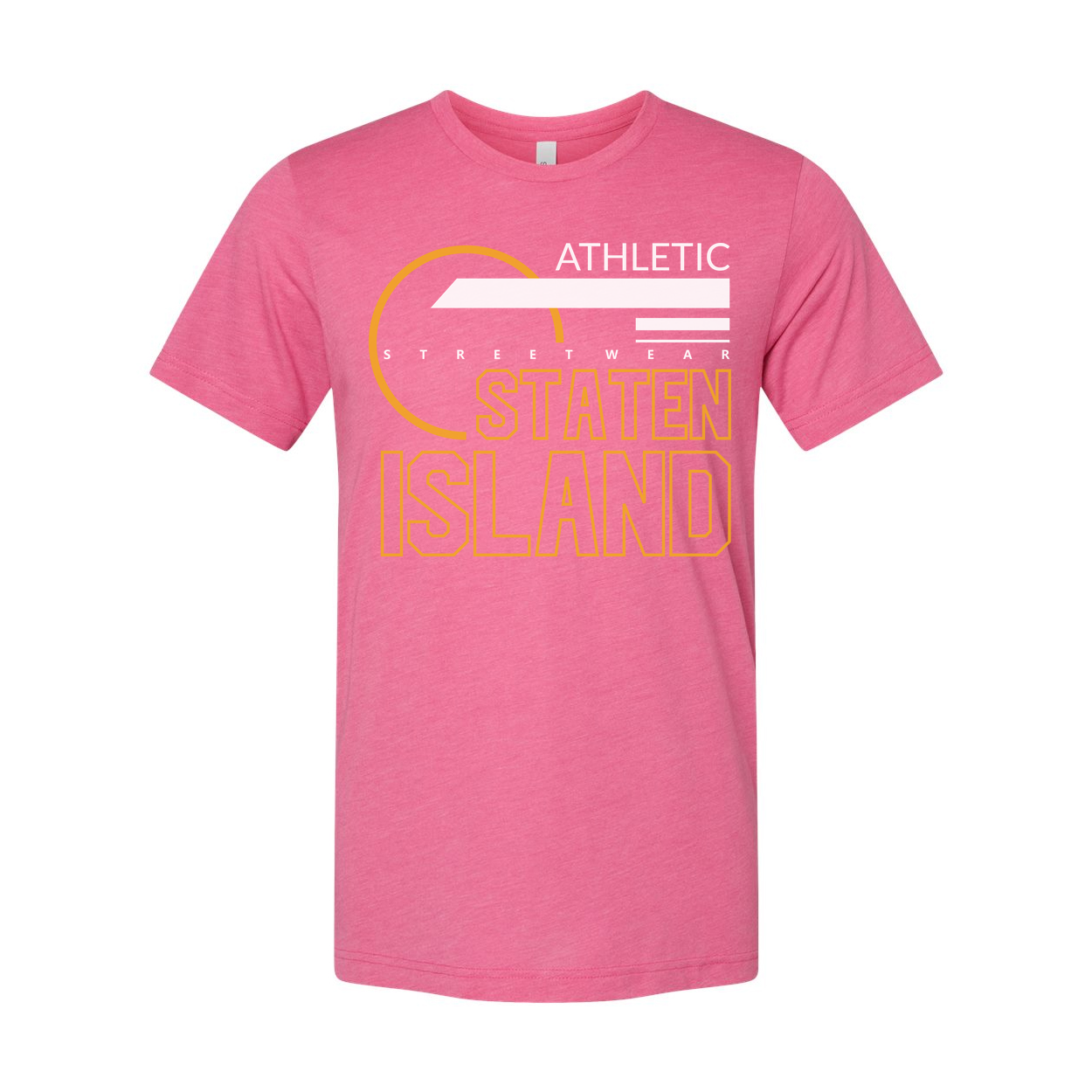 Staten Island Athletic Streetwear Unisex T Shirt With Orange Circular Graphic Design