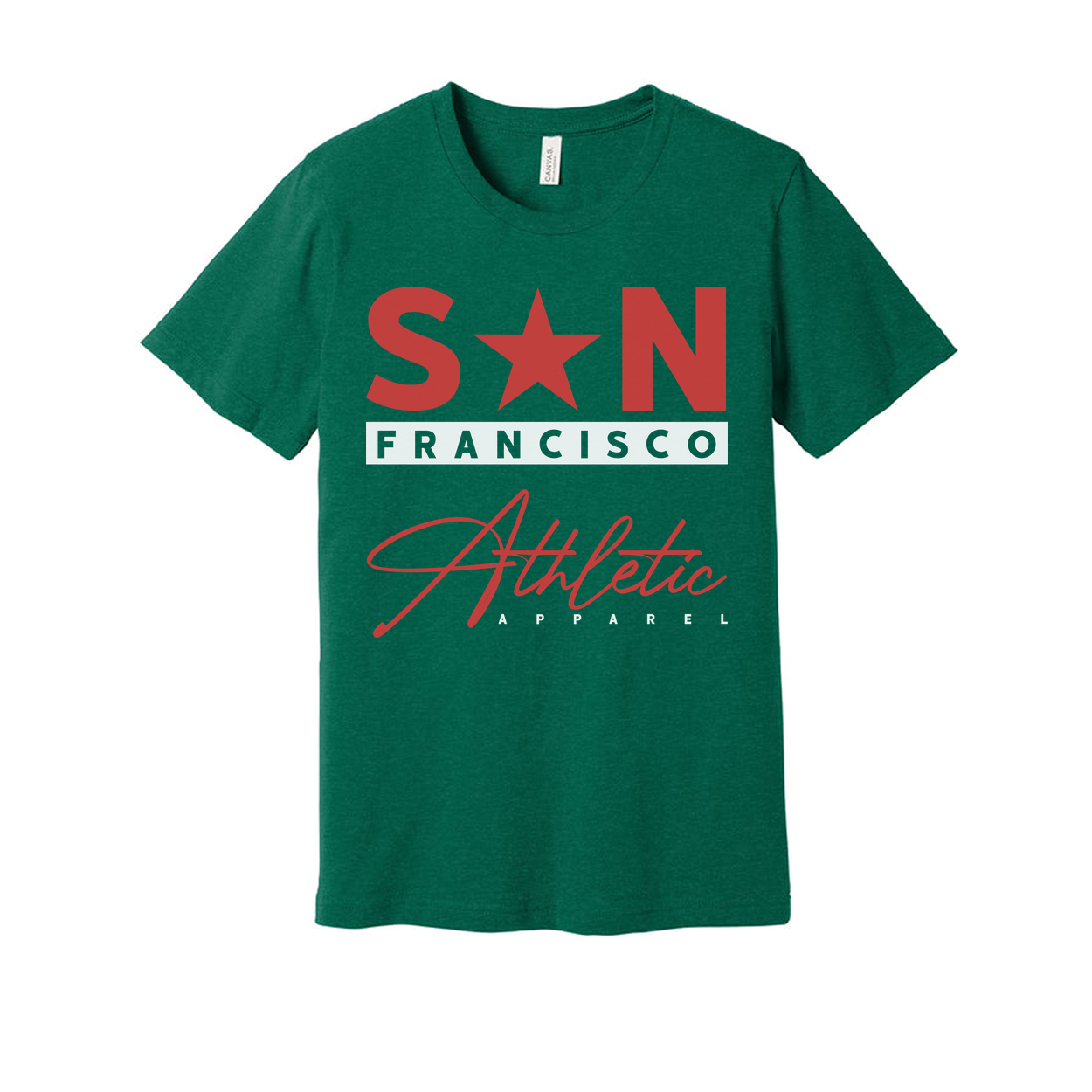 San Francisco Athletic Apparel Unisex T Shirt Graphic Tee With Bold San Francisco Branding For Everyday Wear