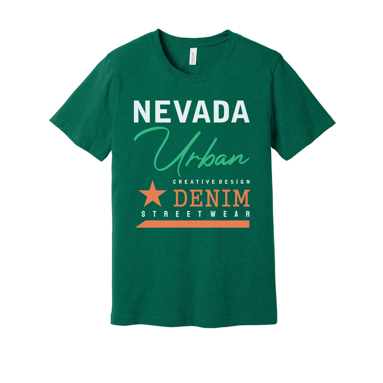 Nevada Urban Denim Streetwear Graphic T Shirt Unisex Cotton Tee With Creative Design