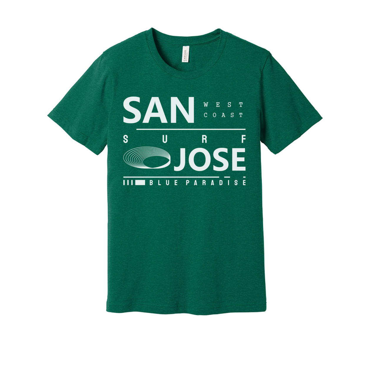 San Jose West Coast Graphic T Shirt With Blue Paradise Design Unisex Tee Edition