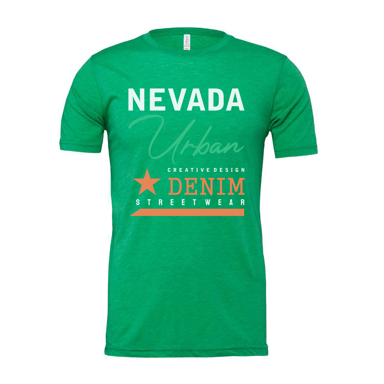 Nevada Urban Denim Streetwear Graphic T Shirt Unisex Cotton Tee With Creative Design