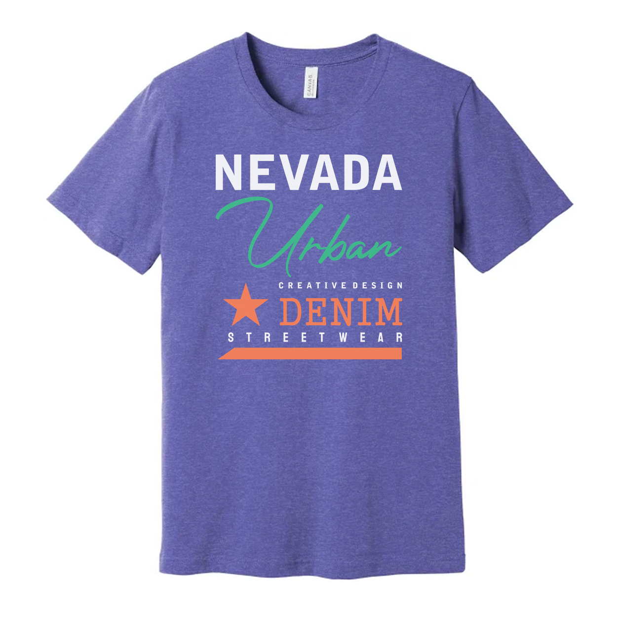 Nevada Urban Denim Streetwear Graphic T Shirt Unisex Cotton Tee With Creative Design