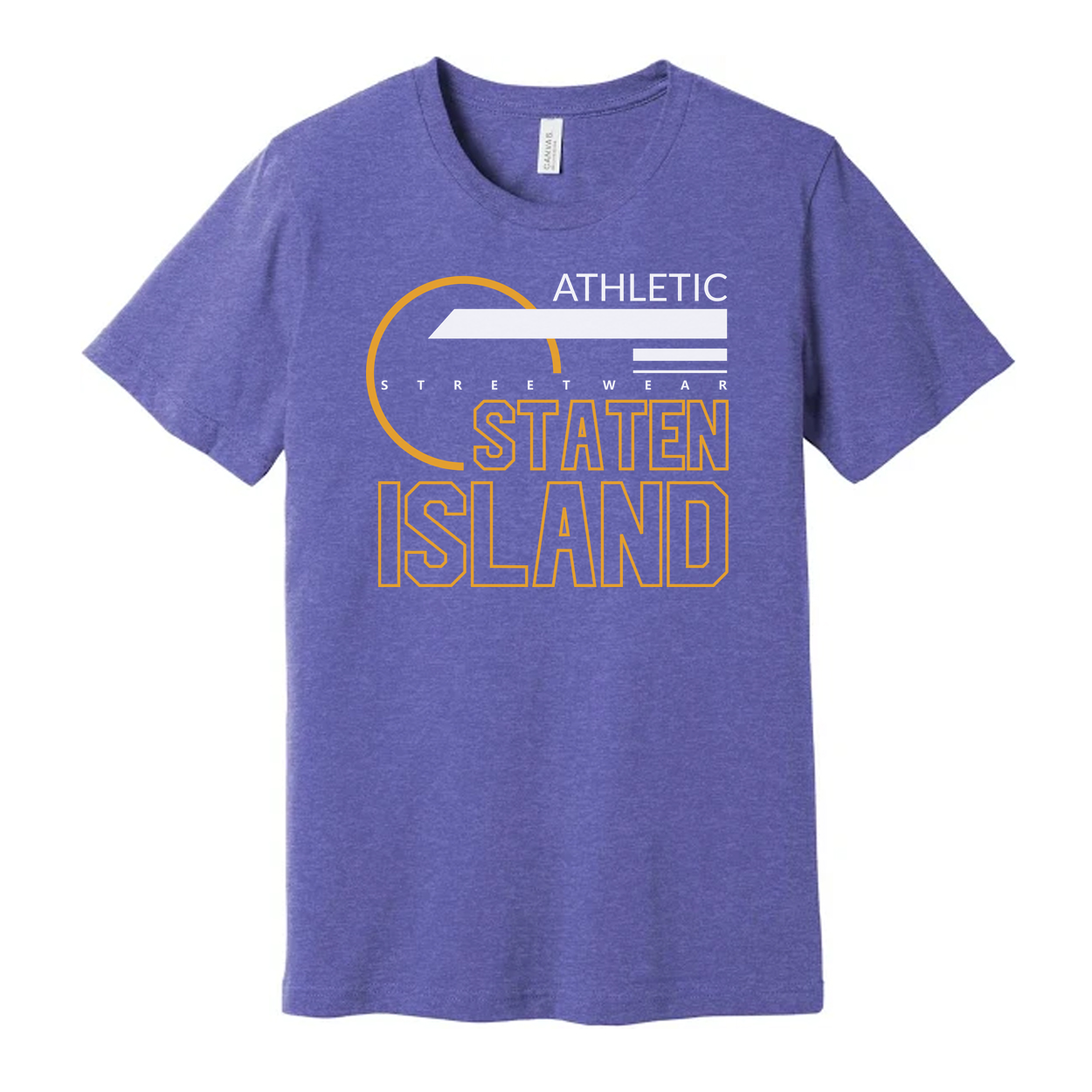 Staten Island Athletic Streetwear Unisex T Shirt With Orange Circular Graphic Design