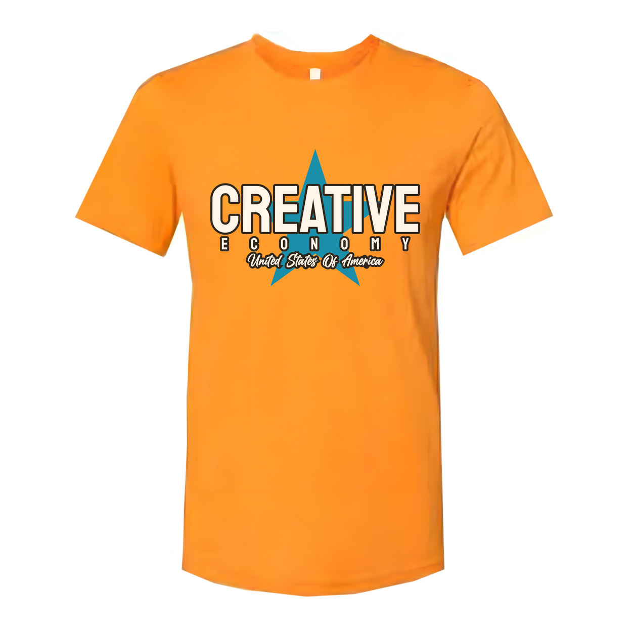 Creative Economy USA Graphic T Shirt For Unisex Tee With Blue Star Emblem Design