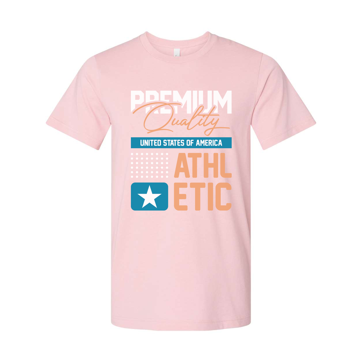 Premium Quality Unisex Athletic T Shirt United States Of America With Star Design