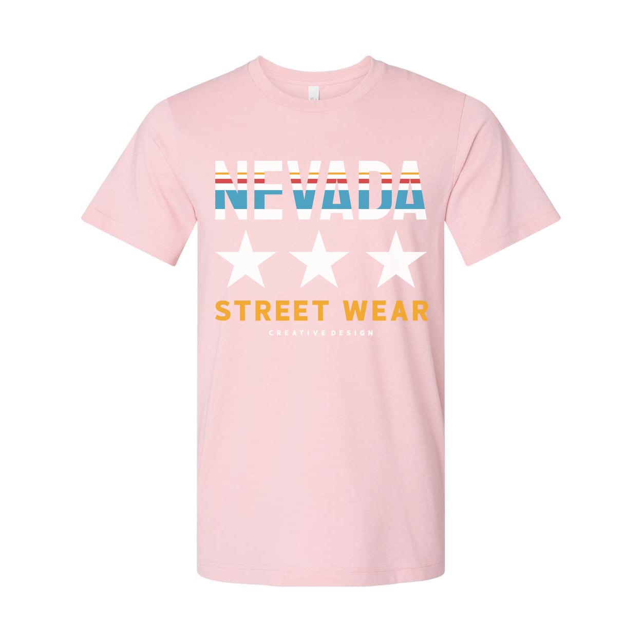 Nevada Street Wear Graphic T Shirt Unisex Crew Neck Stars And Stripes Logo Print