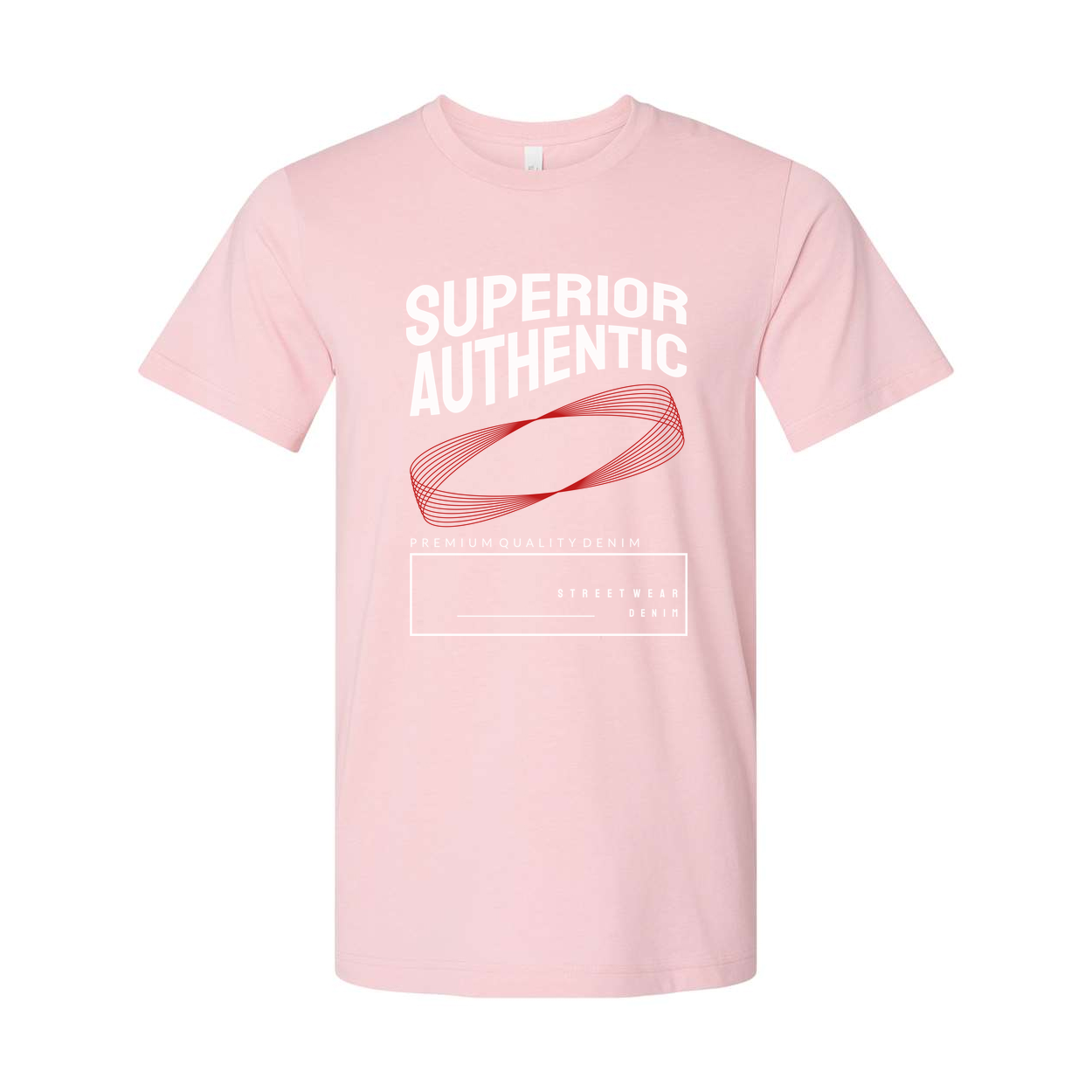 Unisex Urban Graphic T Shirt With Superior Authentic Logo And Red Helix Design Pattern