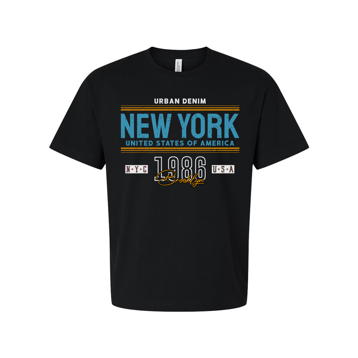New York City Graphic T Shirt Urban Denim Brooklyn USA Unisex Short Sleeve