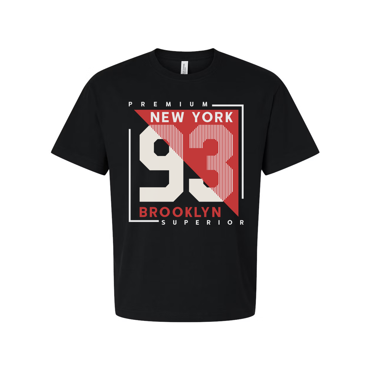 Premium New York 93 Graphic T Shirt With Brooklyn Superior Text Unisex Short Sleeve Cotton