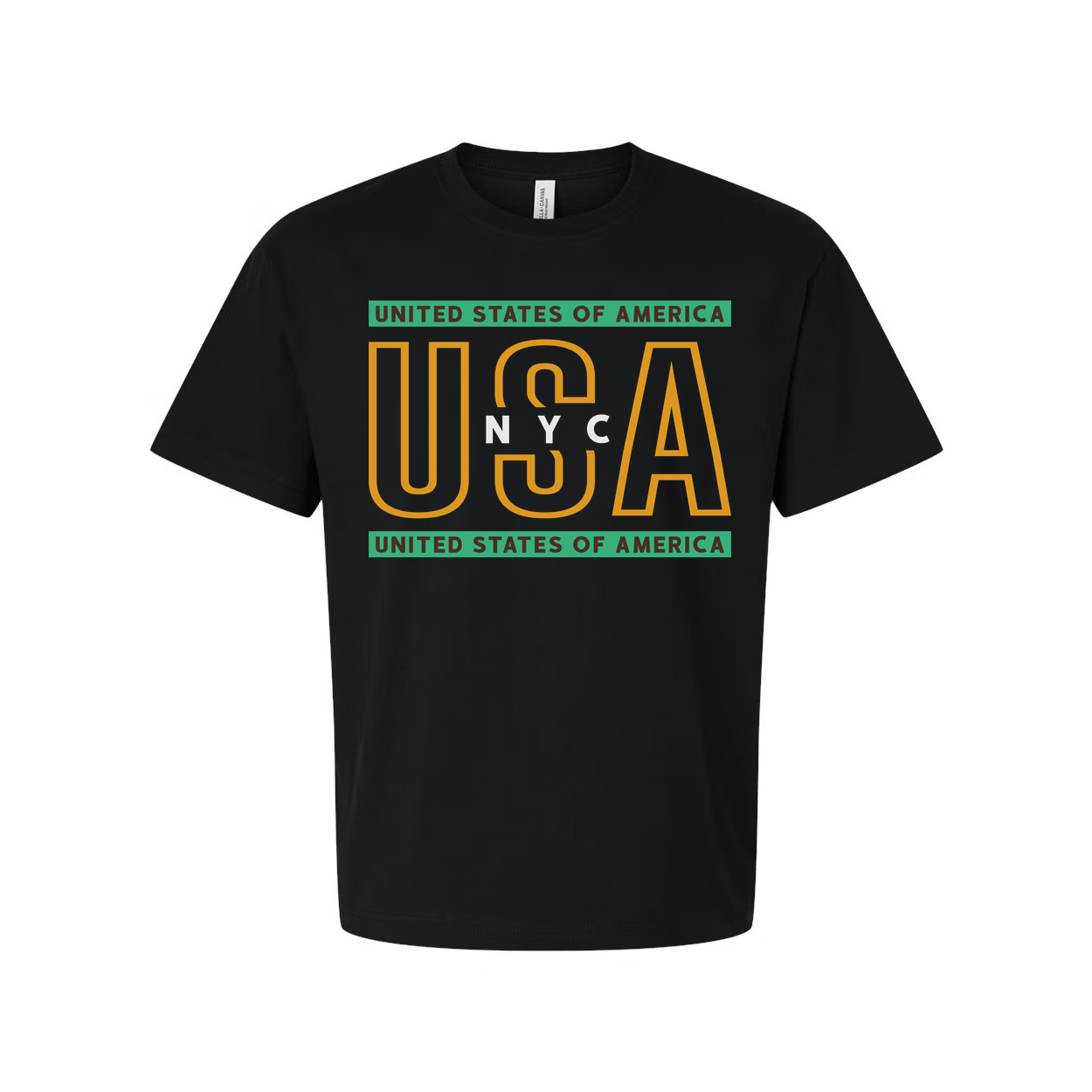 Unisex Cotton Short Sleeve T Shirt USA NYC Graphic With United States of America Text