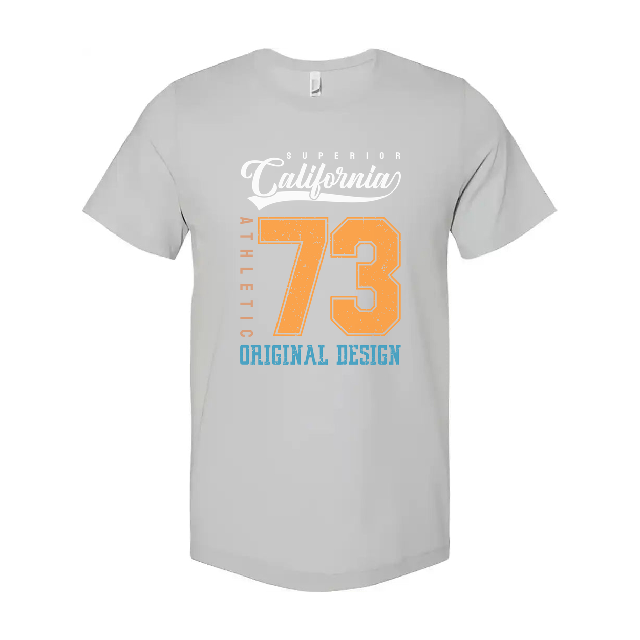 White Unisex Athletic California 73 Original Design Graphic T Shirt For Men And Women