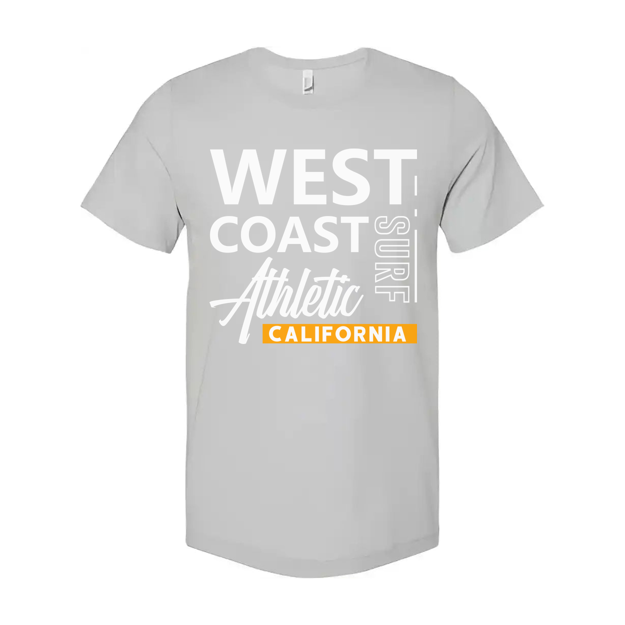 West Coast Surf Graphic T Shirt California Athletic Unisex Tee Short Sleeve