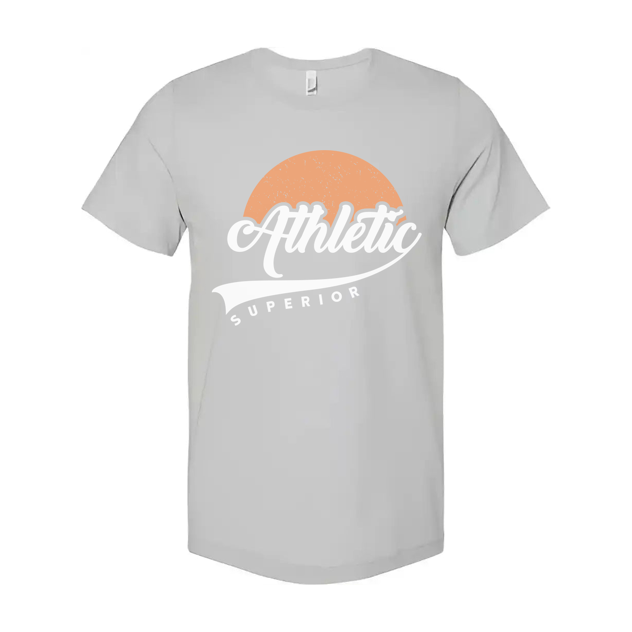 Unisex T Shirt With Peach Circle Athletic Superior Script Logo Graphic Print