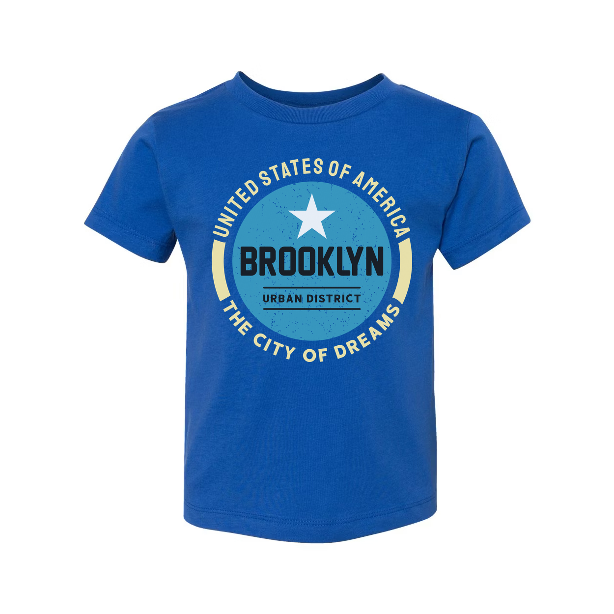 Brooklyn Urban District Circle Graphic T Shirt With United States Of America Arch And Star Logo