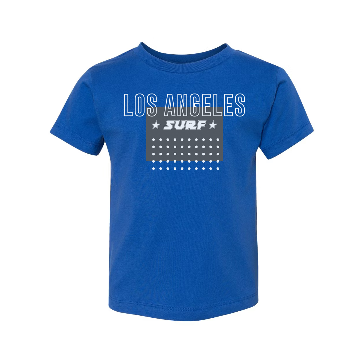 Los Angeles Surf Unisex Graphic T Shirt With Star Banner And Dot Pattern Vintage Style