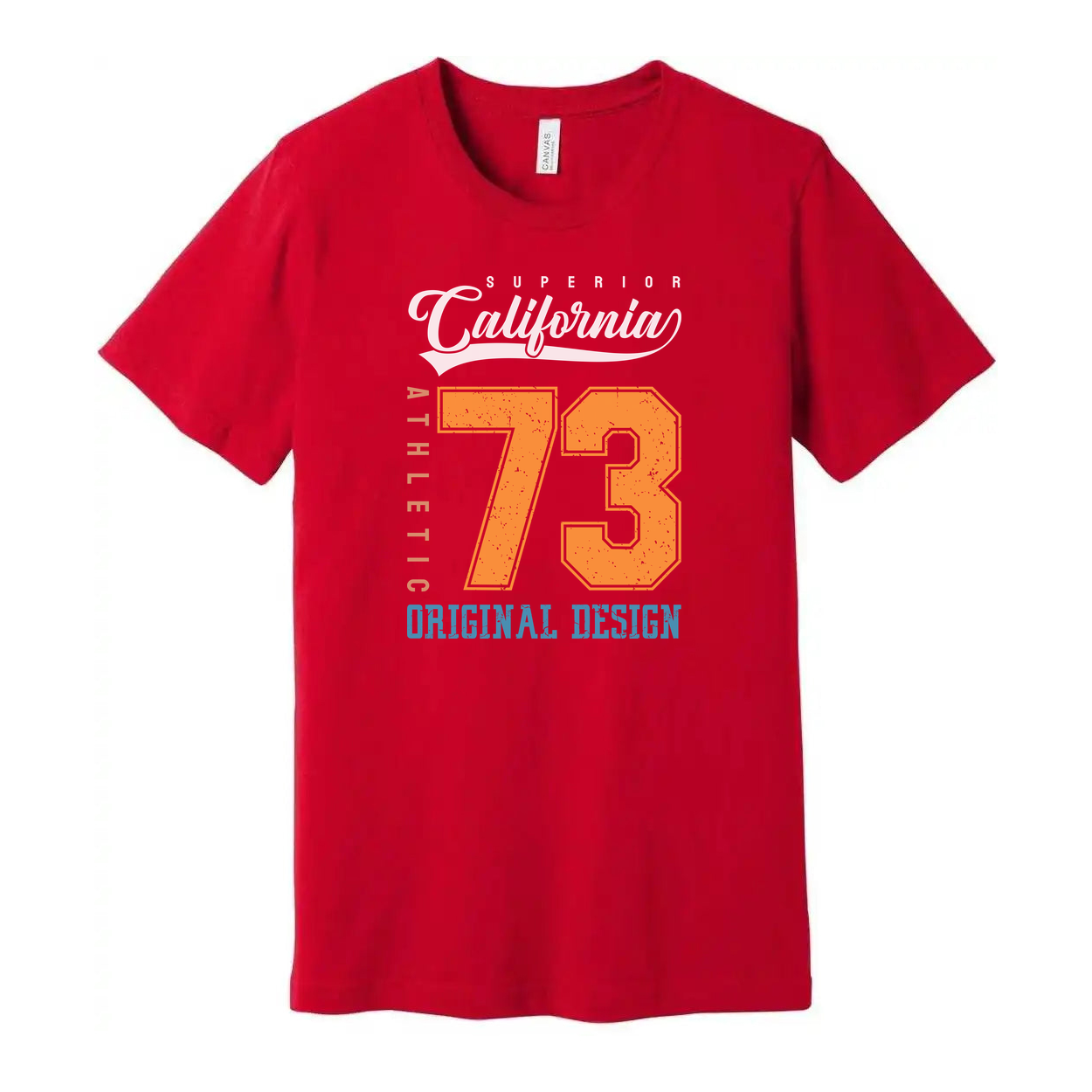 White Unisex Athletic California 73 Original Design Graphic T Shirt For Men And Women