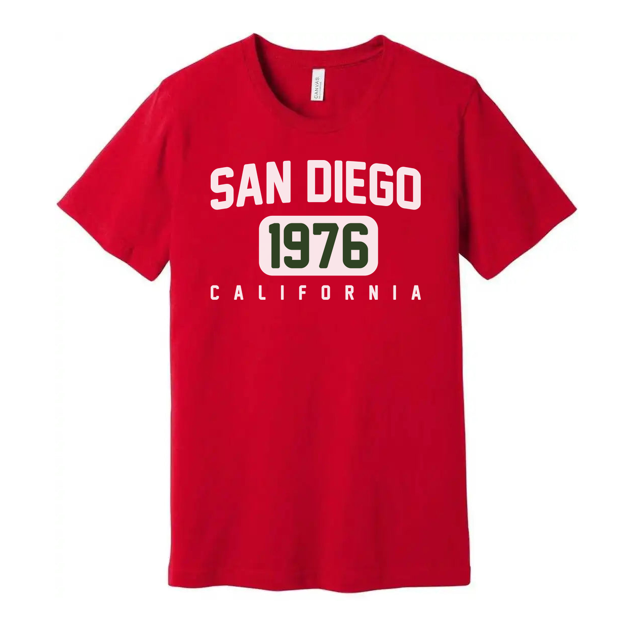 San Diego California 1976 Vintage Graphic Tee Unisex Short Sleeve Cotton T Shirt Classic