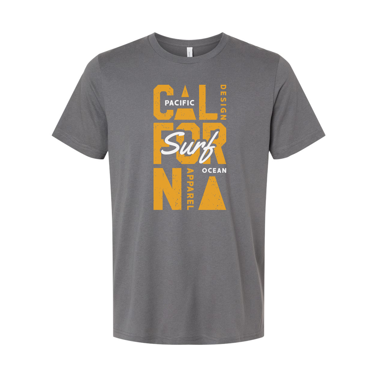 California Surf Design Unisex Graphic T Shirt Pacific Apparel Ocean Yellow