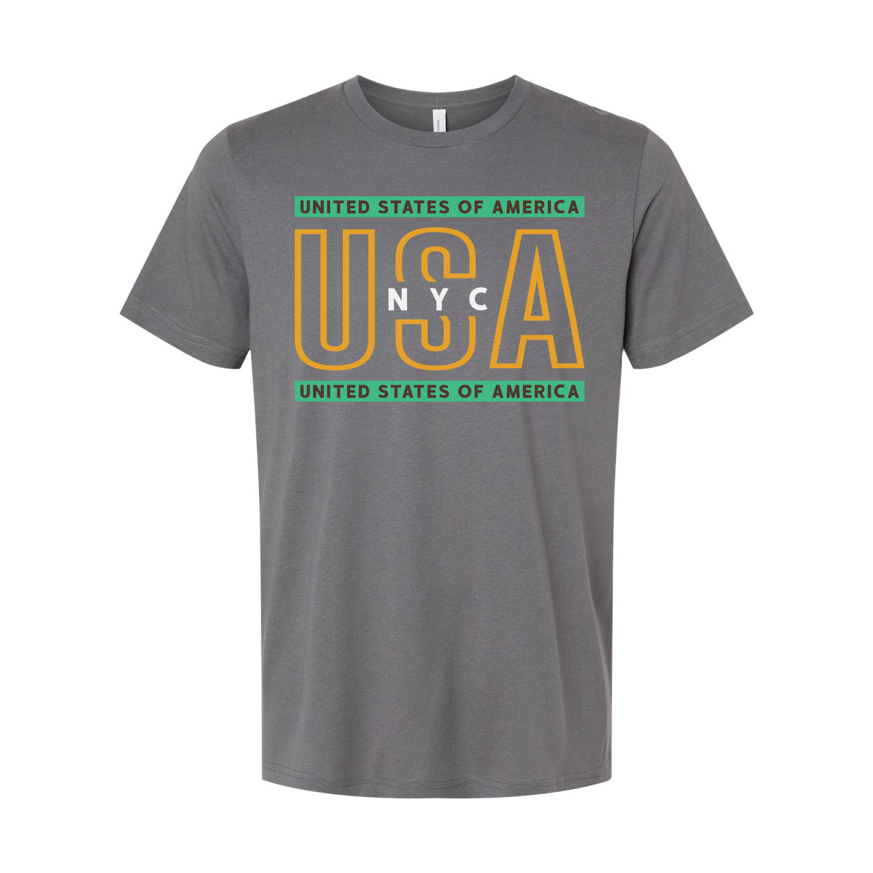 Unisex Cotton Short Sleeve T Shirt USA NYC Graphic With United States of America Text