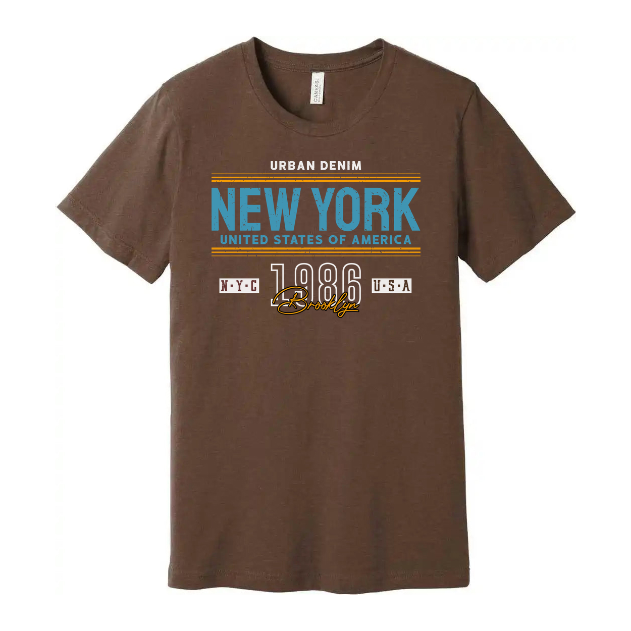 New York City Graphic T Shirt Urban Denim Brooklyn USA Unisex Short Sleeve