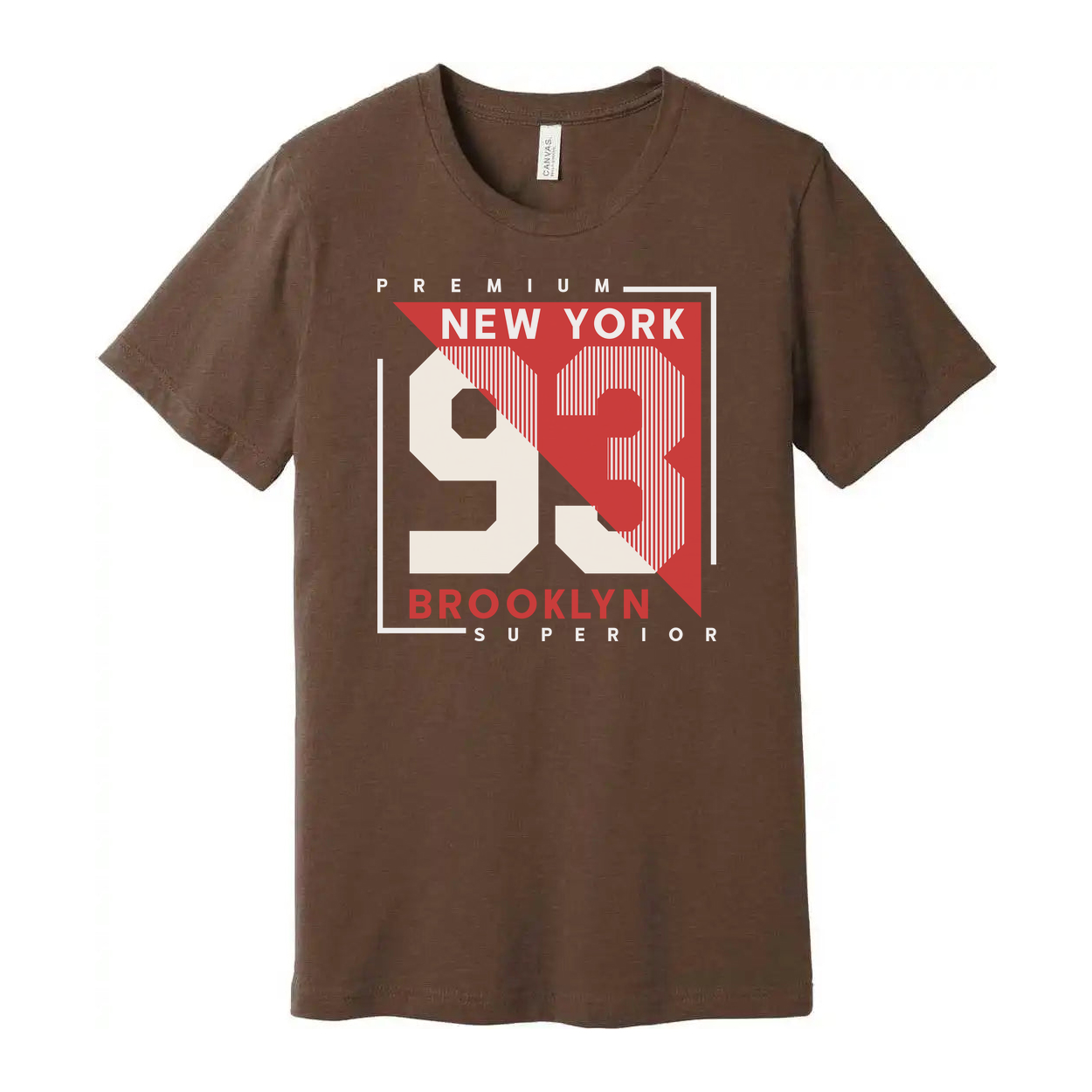 Premium New York 93 Graphic T Shirt With Brooklyn Superior Text Unisex Short Sleeve Cotton