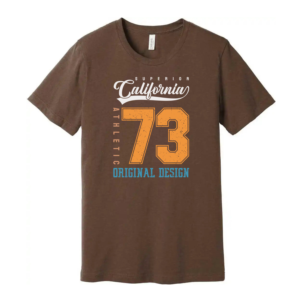 White Unisex Athletic California 73 Original Design Graphic T Shirt For Men And Women