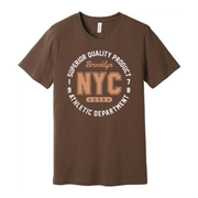 Unisex T Shirt With NYC Brooklyn USA Athletic Department Circular Logo Graphic