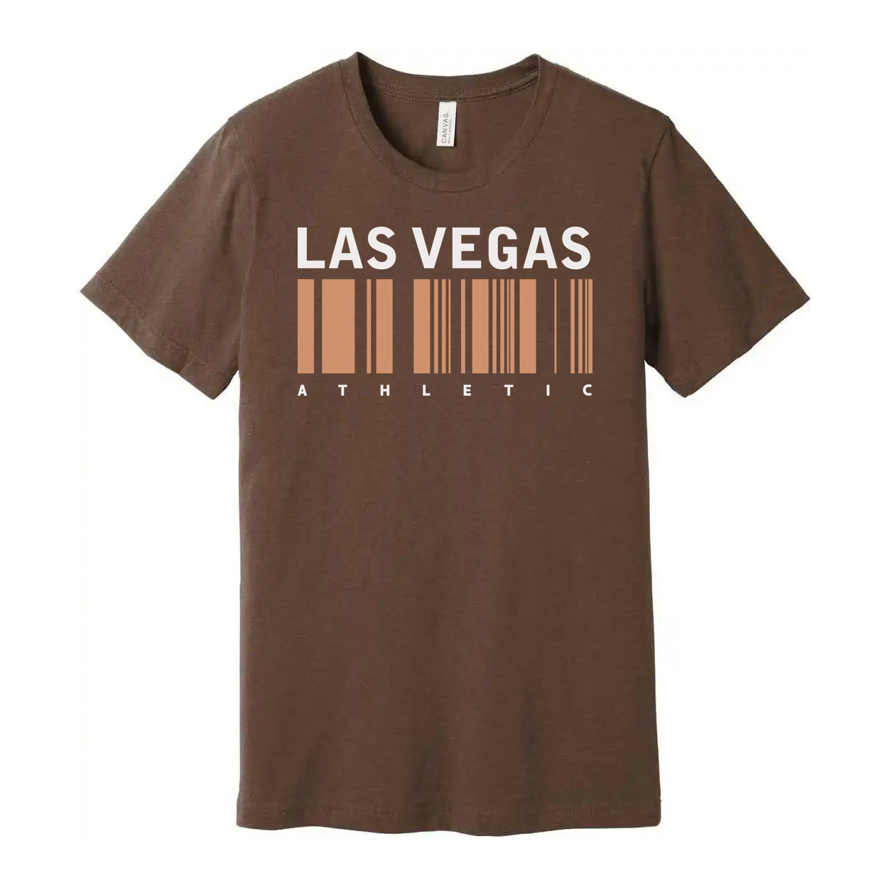 Las Vegas Athletic Barcode Graphic Unisex T Shirt Cotton Short Sleeve Casual Everyday Wear