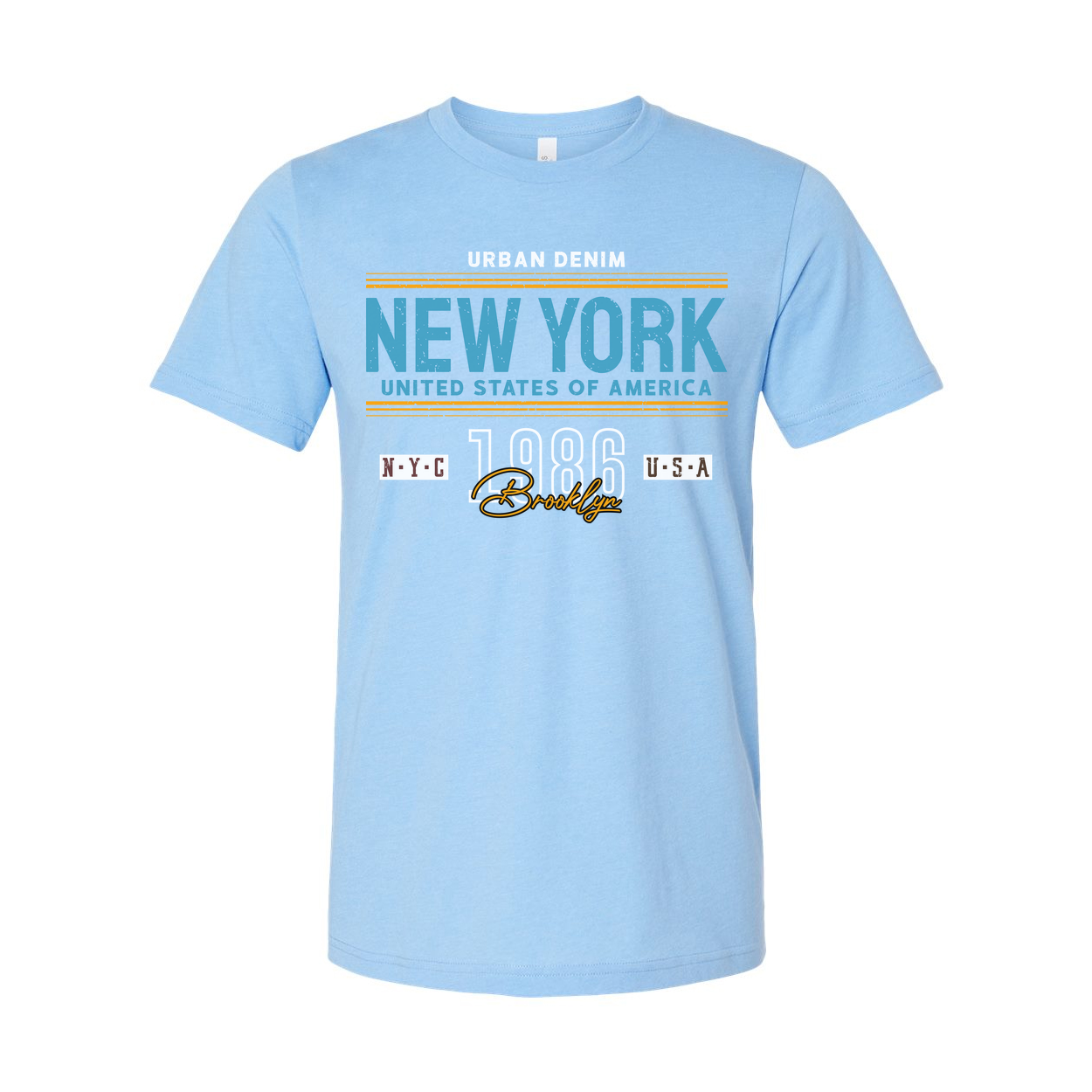 New York City Graphic T Shirt Urban Denim Brooklyn USA Unisex Short Sleeve